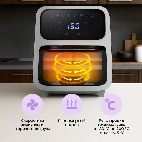 Аэрогриль KITFORT КТ-8147 серый/белый